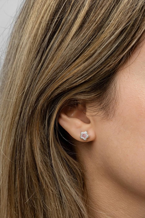Heliophilia Silver Pendientes de Plata de Ley 925 con Circón Rosa Heliophilia Silver Pendientes de Plata de Ley 925 con Circón Rosa